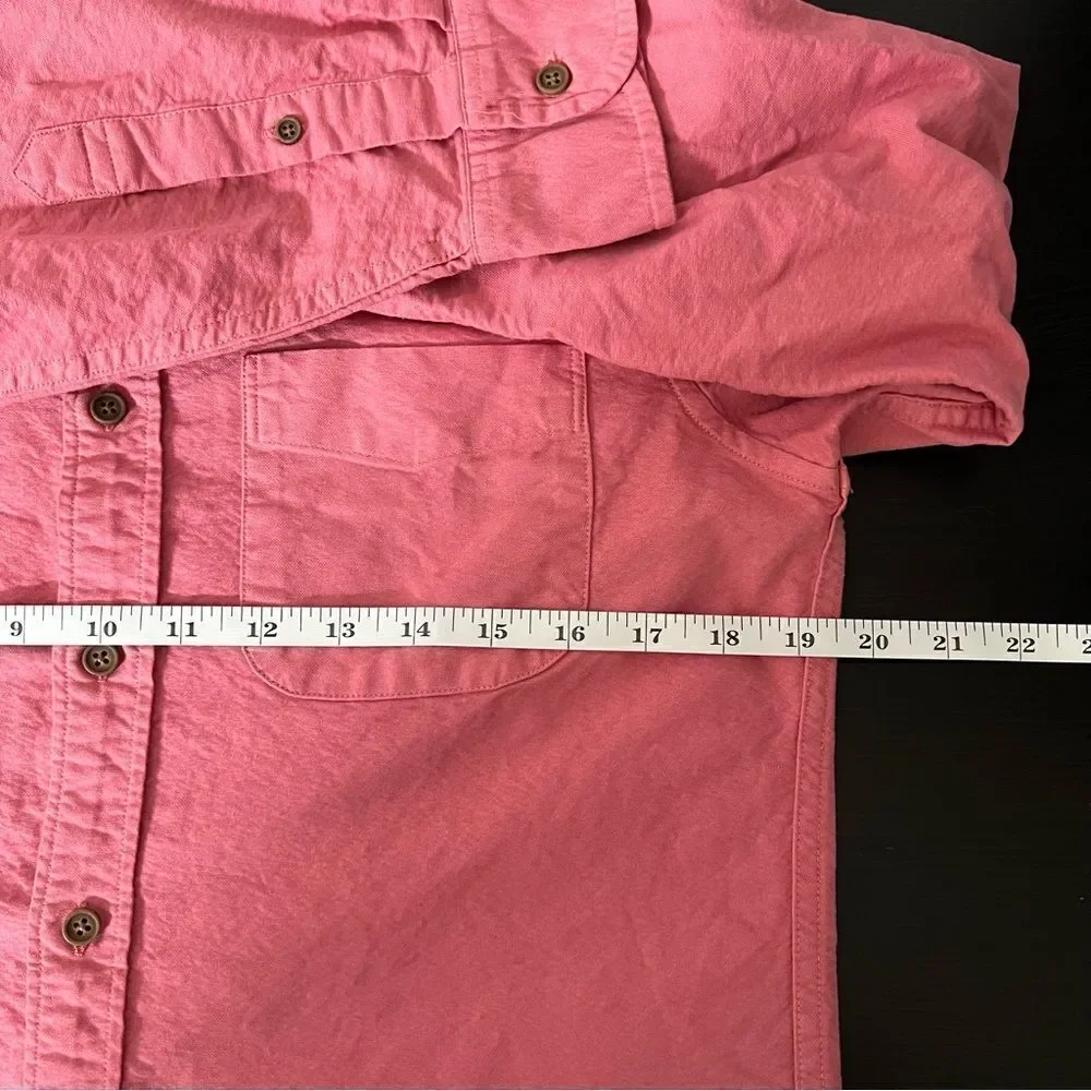 J Crew Shirt Mens Small Pink Slim Untucked Garment Dye Button Down Long Sleeve